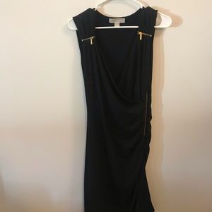 Michael Kors Ruched Black Dress